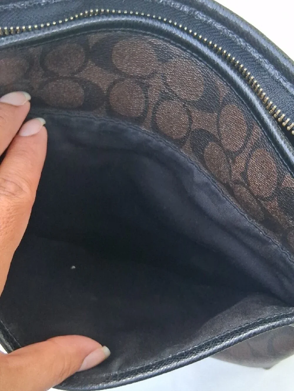 Coach Brown Signature Monogram Crossbody Bag
